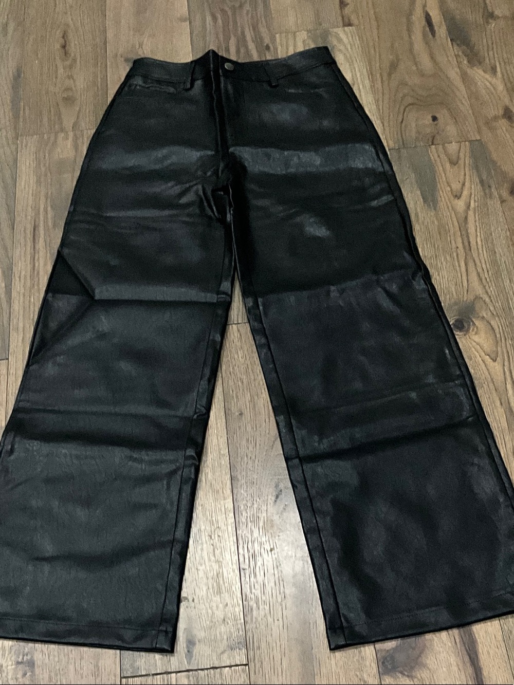 Francesca's Black Faux Leather Trousers